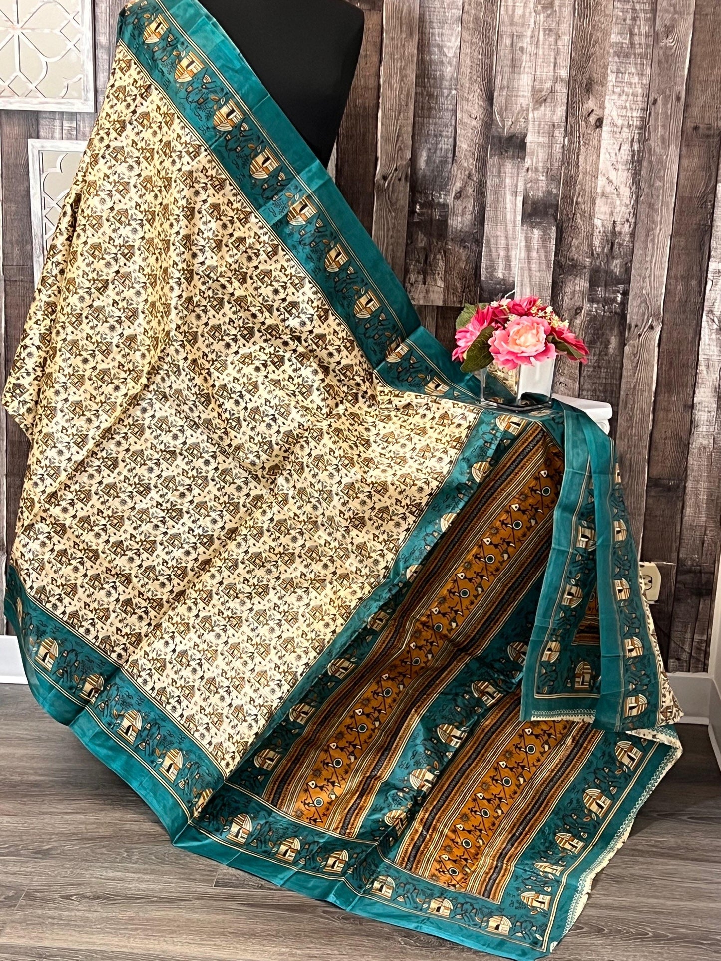 Printed silk saree - Kurti Connection USA