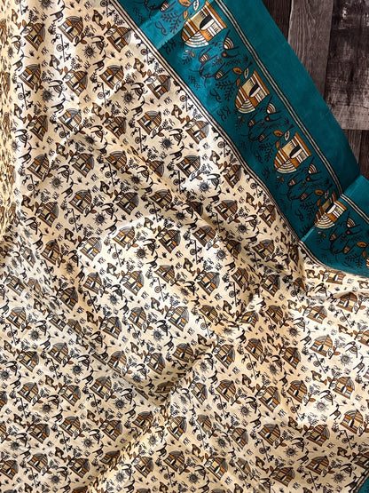 Printed silk saree - Kurti Connection USA