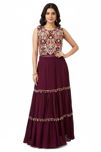 Georgette long gown - Kurti Connection USA