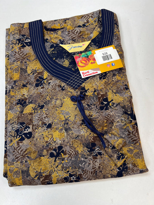 Short sleeves nighty | rayon nighty - Kurti Connection USA