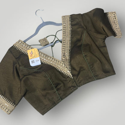 Readymade Blouse | Color: Sage Green - Kurti Connection USA
