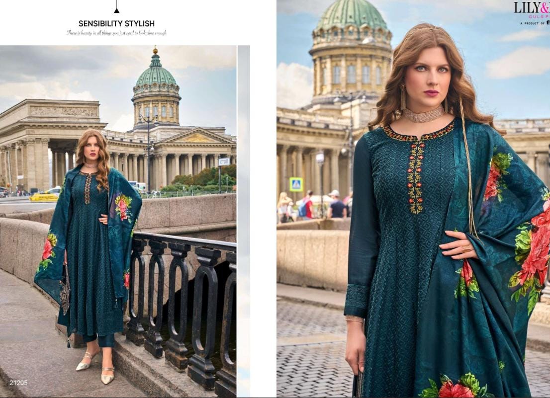 Alamzeb | chinon silk long kurtis - Kurti Connection USA
