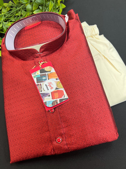 HTM Maroon silk kurta 38 - Kurti Connection USA