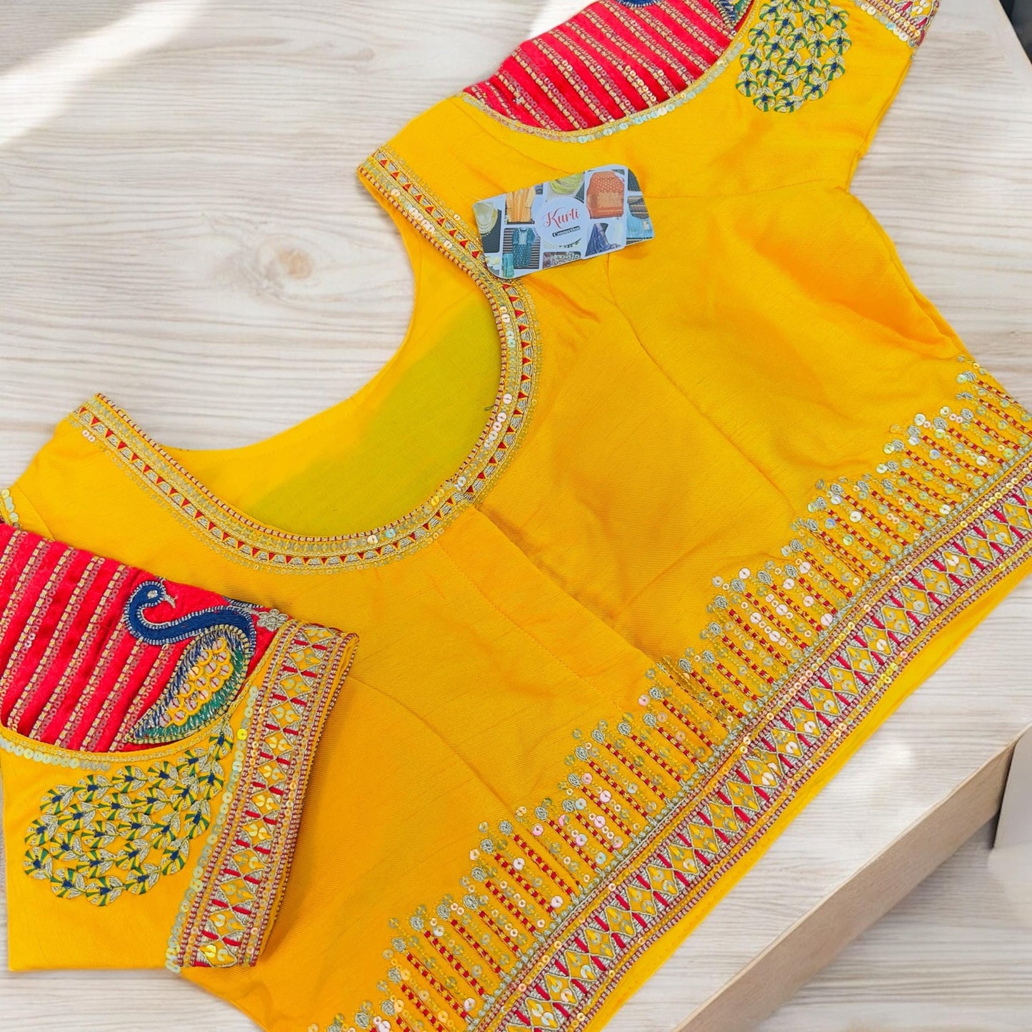 Silk heavy party wear blouse - Kurti Connection USA