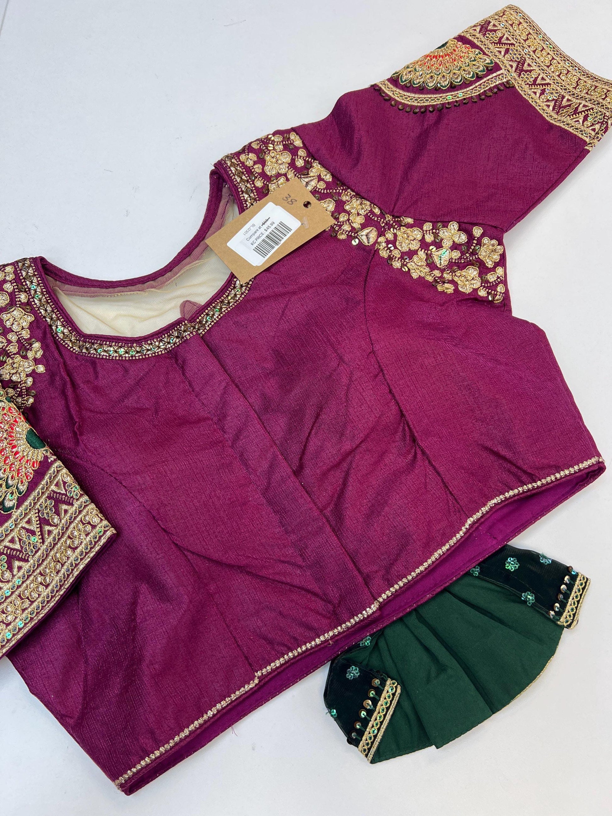 Wedding wear blouse | Color : wine - Kurti Connection USA