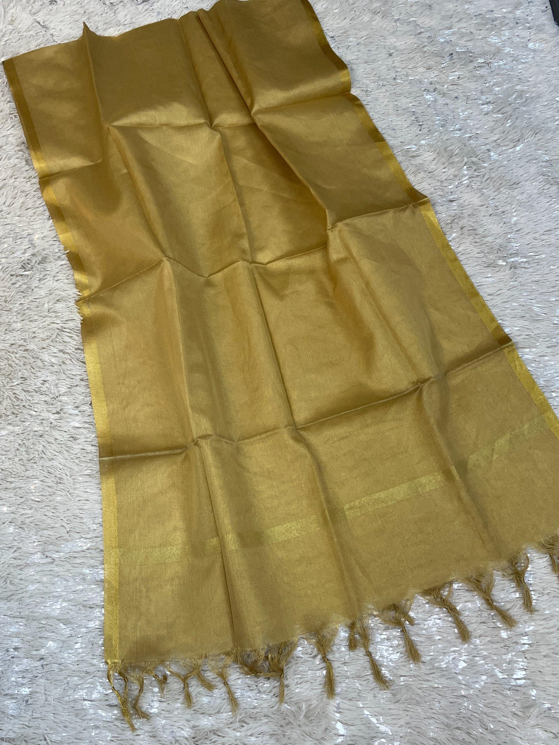 Tissue organza dupatta | Gold dupatta - Kurti Connection USA