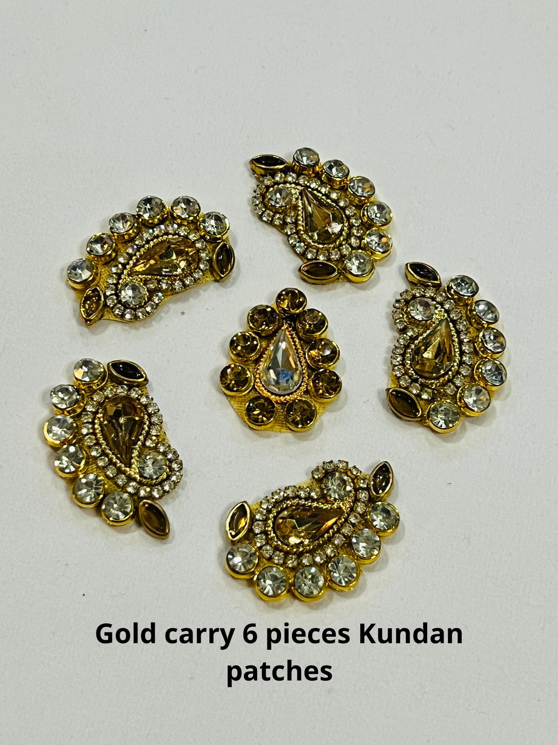 Kundan patches for dresses, sewing supplies , decorative patches - Kurti Connection USA