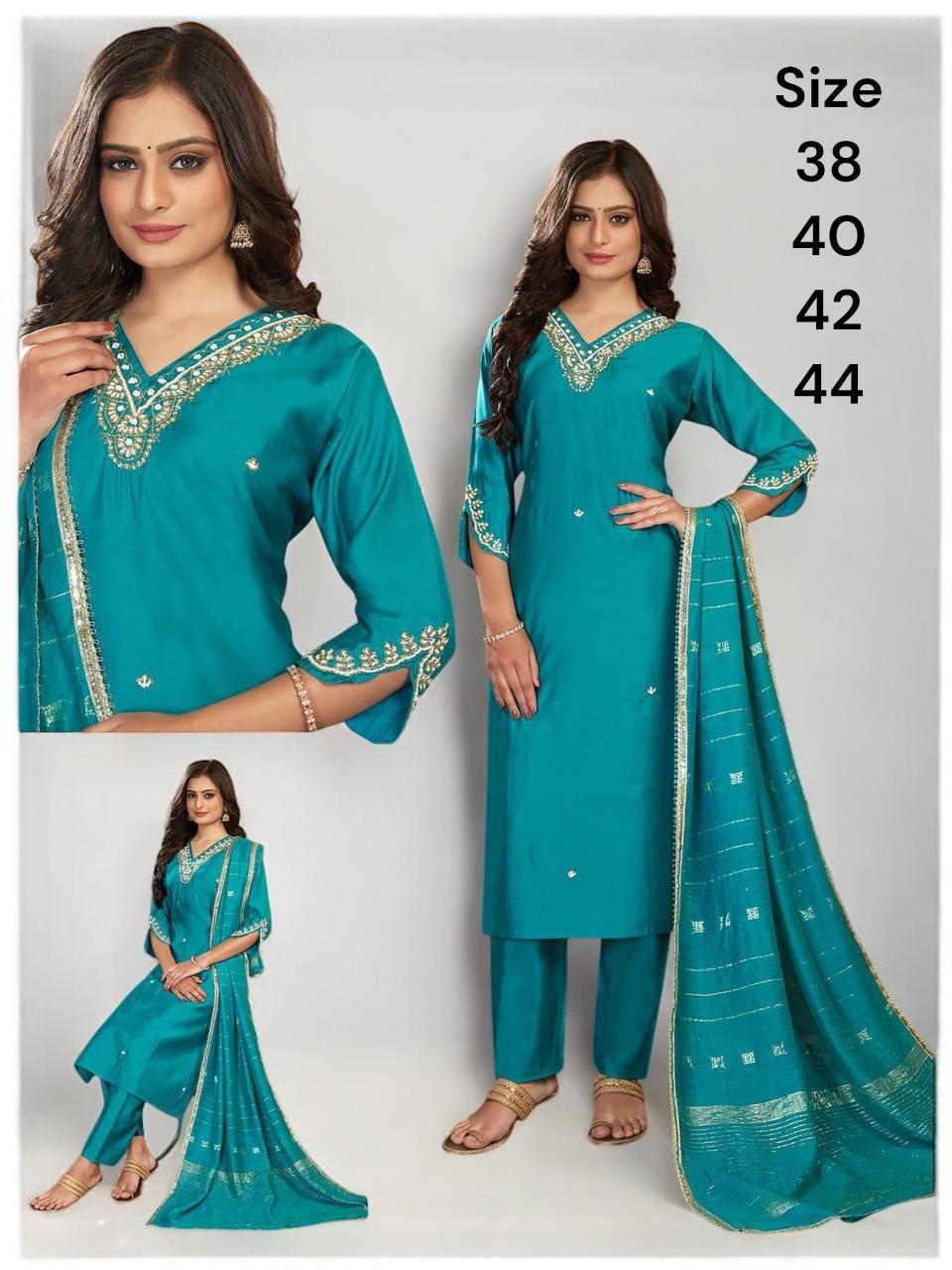 Modal Silk salwar kameez set - Kurti Connection USA