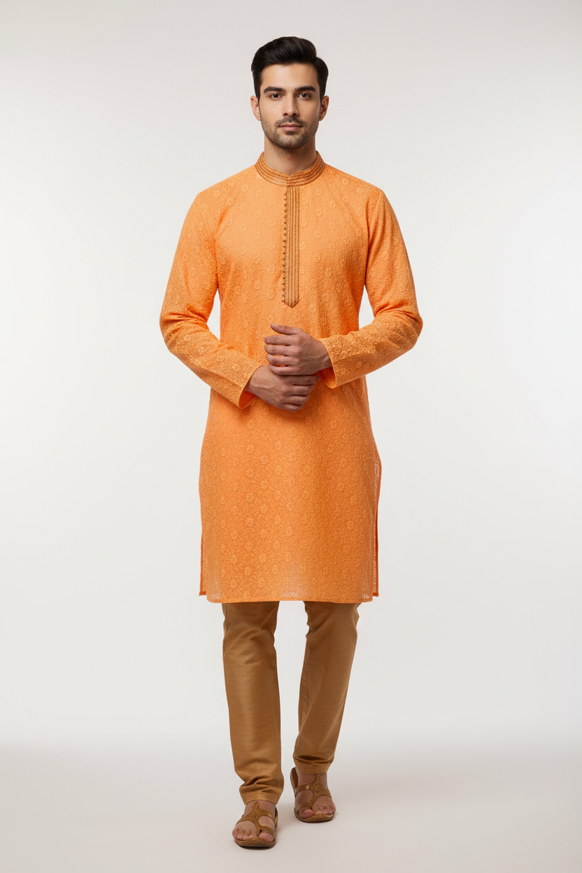 Chikankari kurta pajaama by Kurti Connection USA