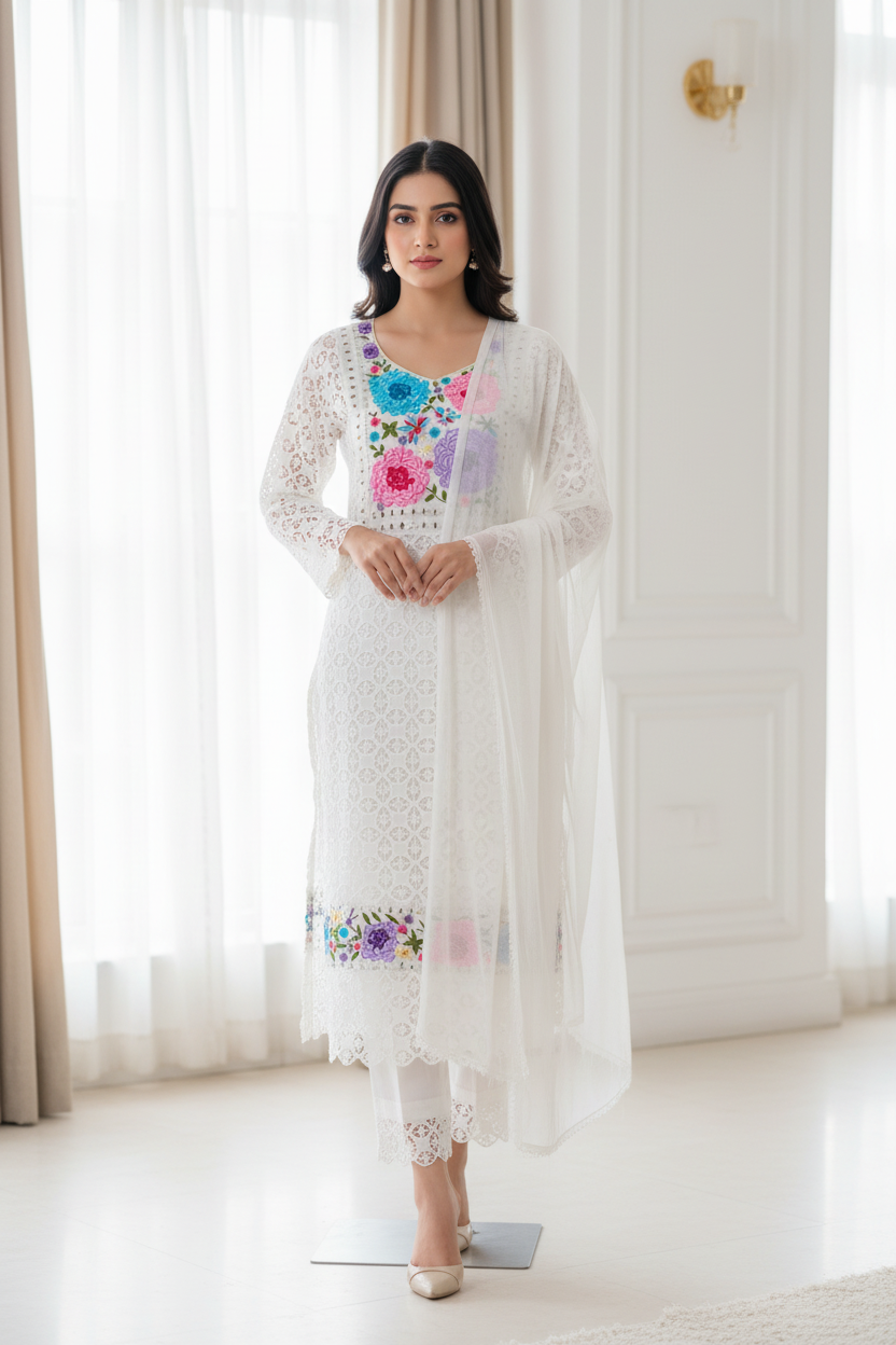 Full Crochet salwar suit by Kurti Connection USA