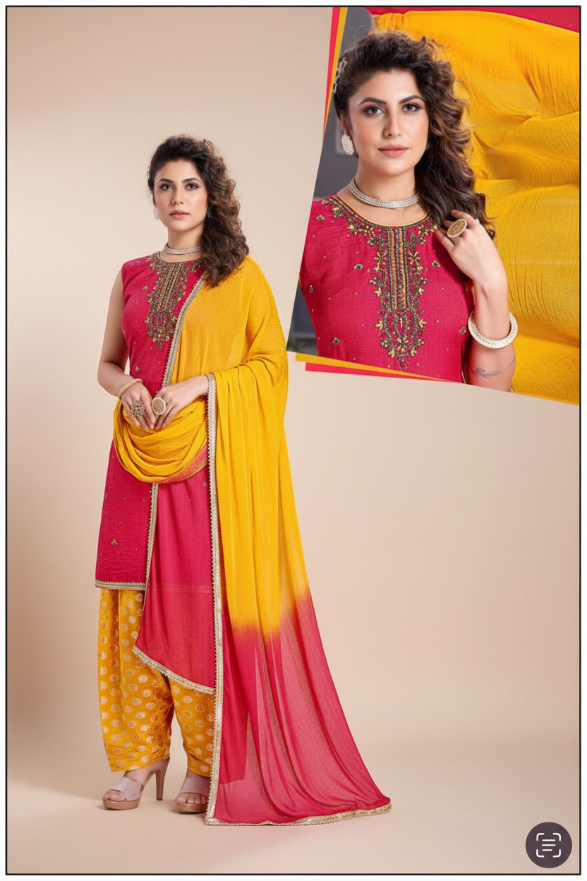 Silk salwar suit by Kurti Connection USA