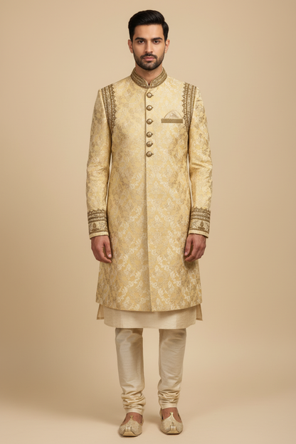 Sherwani set / heavy kurta pajama for men by Kurti Connection USA
