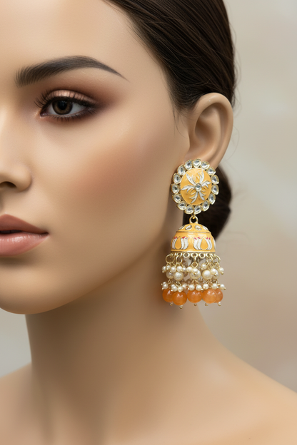 Light orange jhumki by Kurti Connection USA