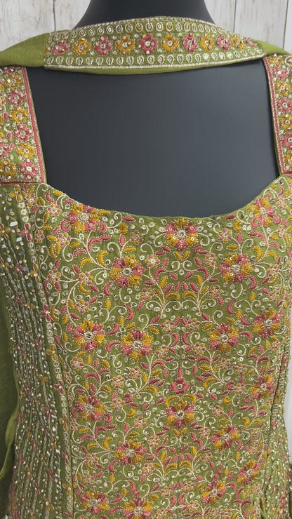 Sharara suit : chiffon silk sharara set