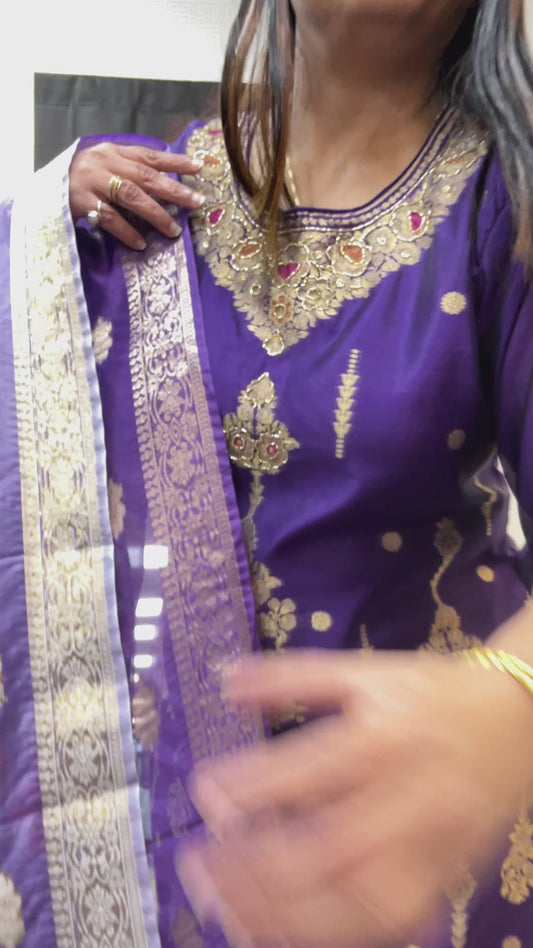 Banarasi silk salwar suit