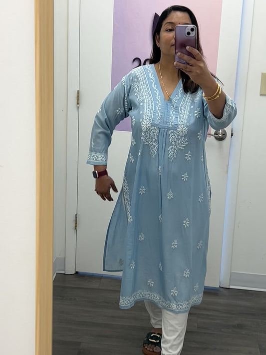 Chikankari cotton Kurti