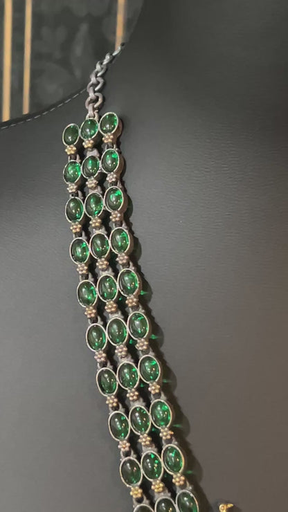 92.5 silver necklace | dual tone necklace with stone setting
