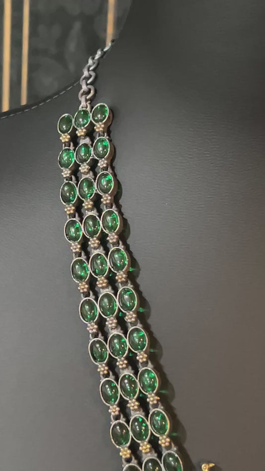 92.5 silver necklace | dual tone necklace with stone setting