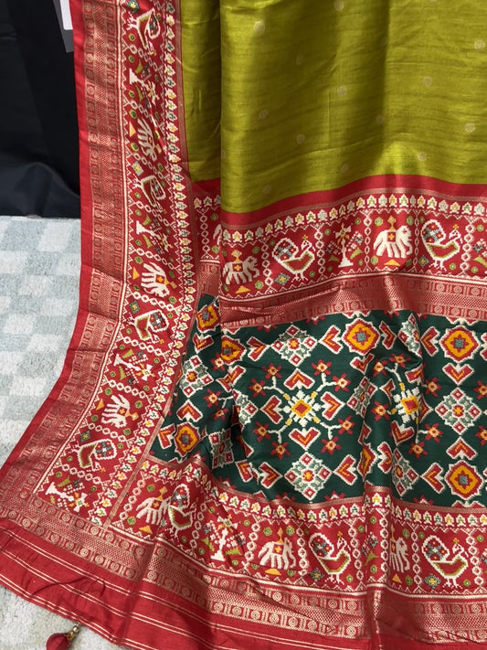 Patola print saree : henna green
