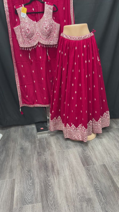 Dark pink lehenga Choli set