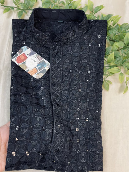 Black sequin kurta | short kurta